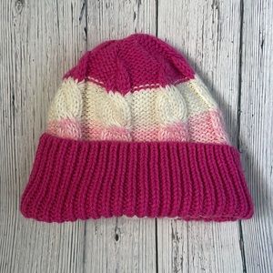 Pink and White beanie
